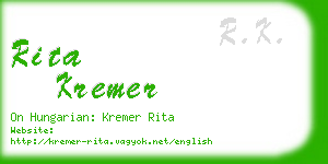 rita kremer business card